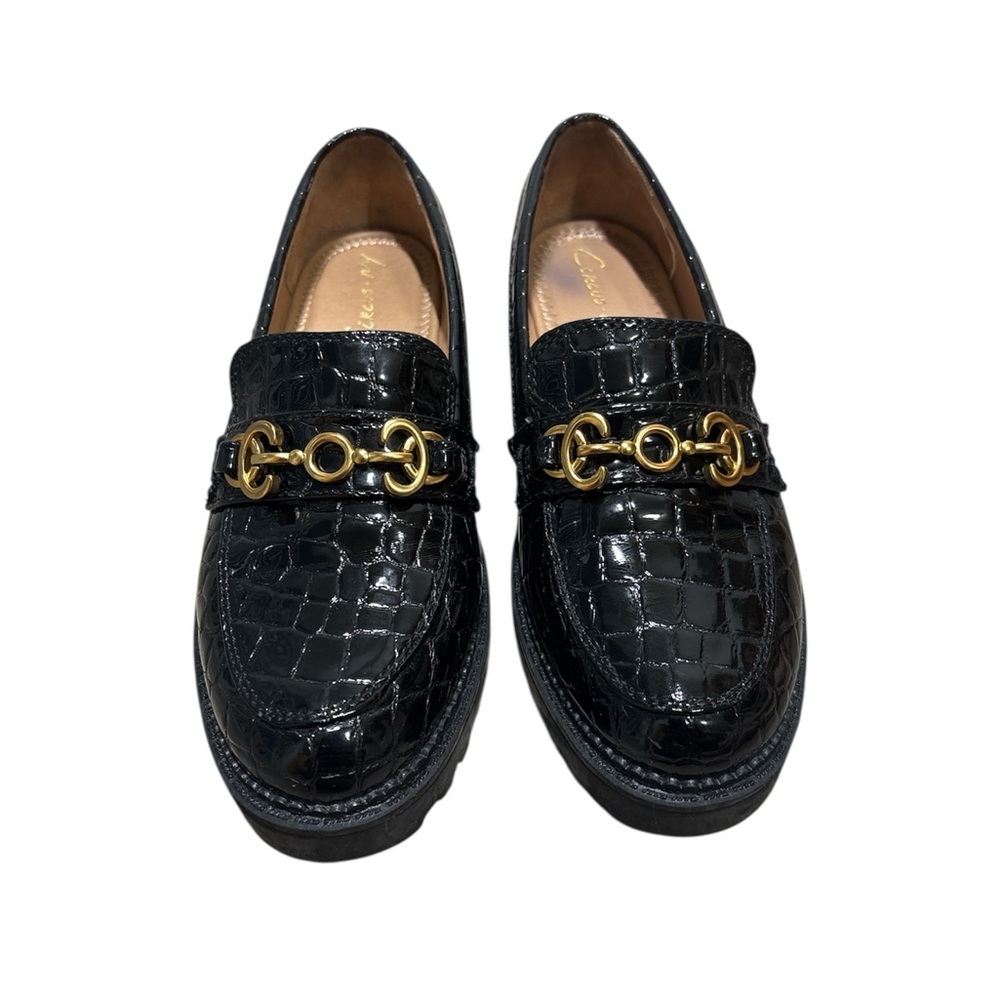 Circus NY By Sam‎ Edelman Deana Croc Embossed Chunky Lug Sole Loafers Size 6 - Picture 4 of 11